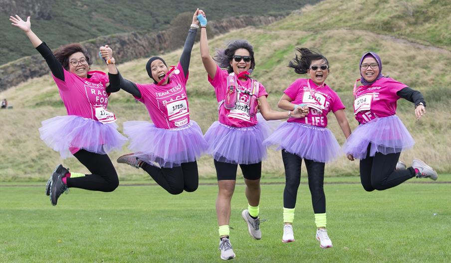 Group of Ladies in Race for Life Dress